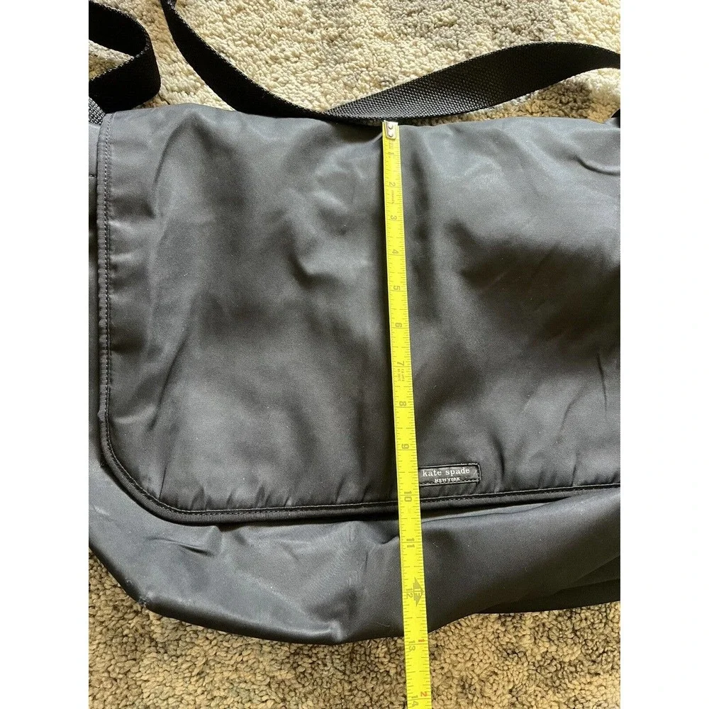 Kate Spade Black Nylon Adjustable Strap Messenger Bag Flap Closure Y2K Style